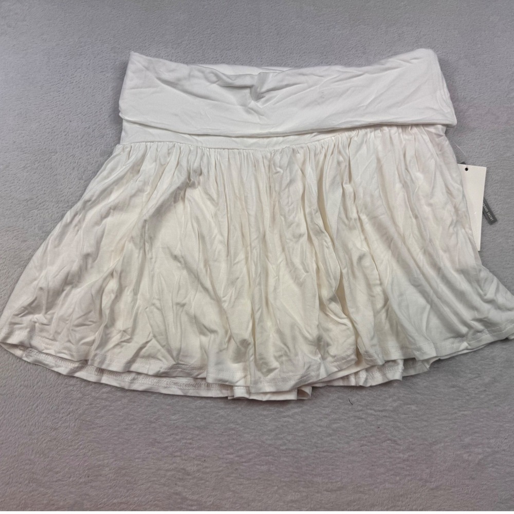 Ultra Flirt White Foldover Waistband Skort RKZ238515 Womens Large